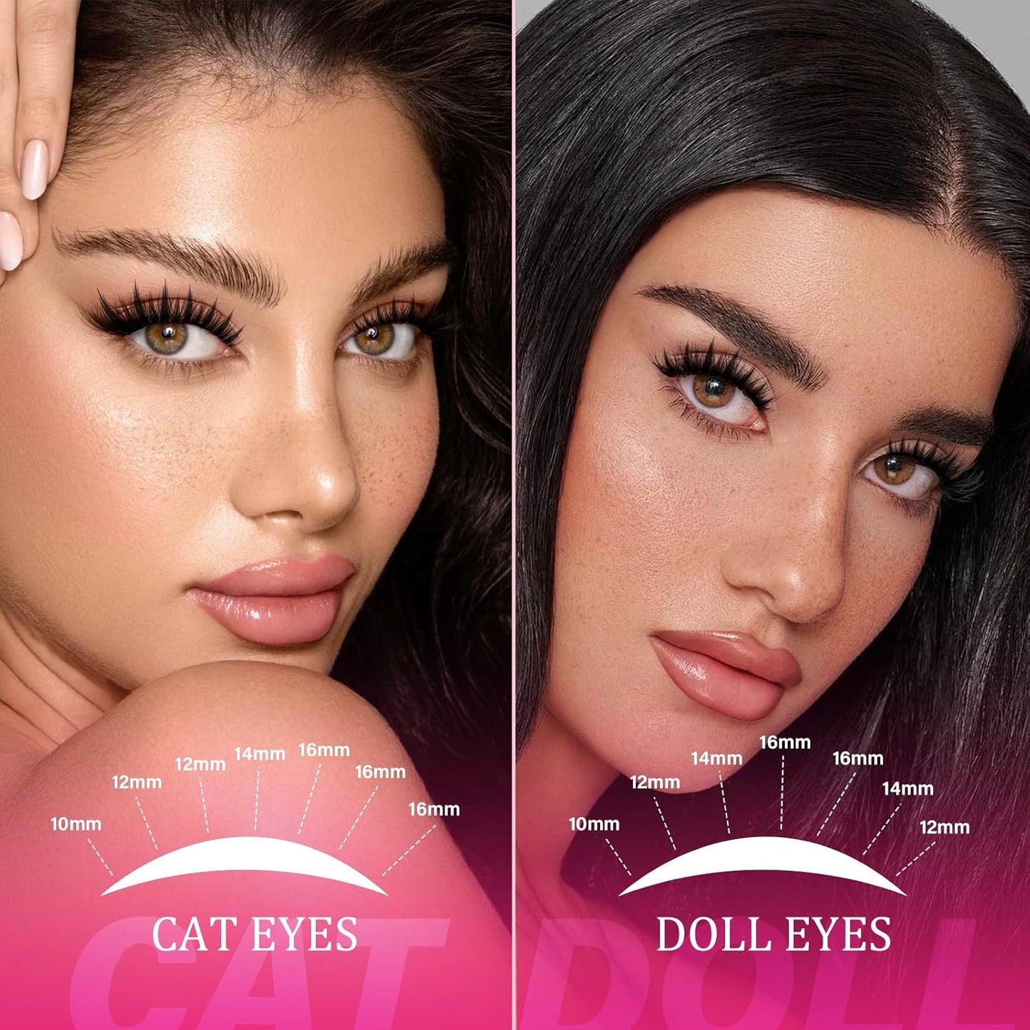 PROLASHBEAUTY Manga Lash Clusters, Eyelash Clusters 10-16 Mixed Cluster Eyelash Extensions Mixed Lash Extension Reusable Soft & Comfortable (Anime,10-16mix)-GlimoraGlow