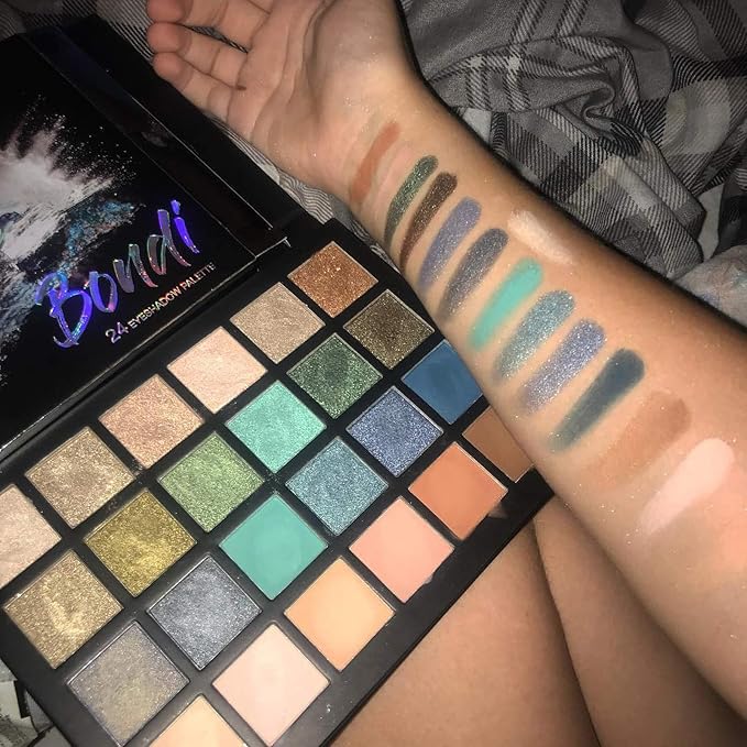 24 Shades Eyeshadow Palette -Festive Luxury Vibrant Bold Full-Color Pigment Long Lasting Matte Shimmer Eye shadow Palette (Bondi)-GlimoraGlow