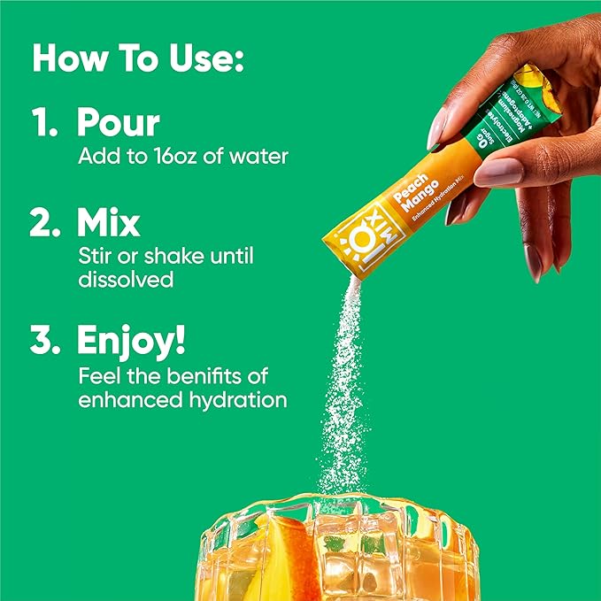 IQMIX Hydration Electrolyte Powder – 4-in-1 Formula for Hydration, Mental Clarity, Mood and Recovery – Sugar-Free Drink Mix, Keto, Magnesium L-Threonate, Lion’s Mane – 20 Count Peach Mango-GlimoraGlow