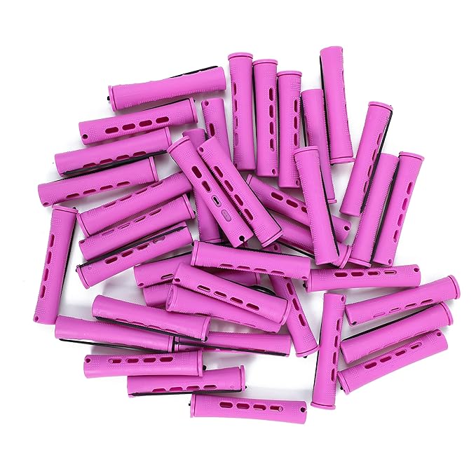 20pcs Women's Perm Rods Set for Natural Hair: 2 Sizes Cold Wave Hair Rollers for Curling and Styling All Hair Lengths - DIY Hairdressing Tools (Purple)-GlimoraGlow
