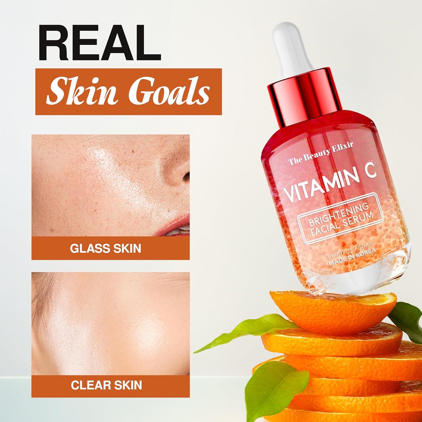 Vitamin C Serum For Face - Dermatologist Tested - Anti-Aging & Dark Spot Remover - Brightening, Clean Beauty, Cruelty-Free, Korean Skin Care for Glass Skin - All Skin Types - 1.69oz-GlimoraGlow