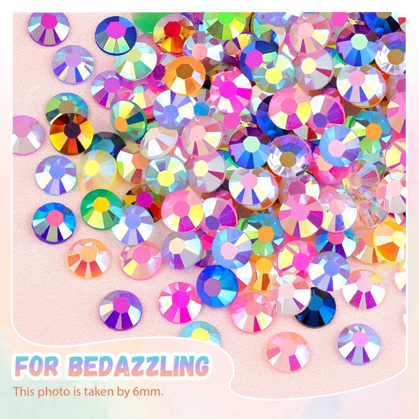 24000Pcs Resin Jelly Rhinestones with Tweezers for Crafting, Multi Colors 3mm Non Hotfix Flatback Gems, Bedazzling Crystal for DIY Crafts Clothing Tumblers Mugs Shoes Decor Nail Art-GlimoraGlow