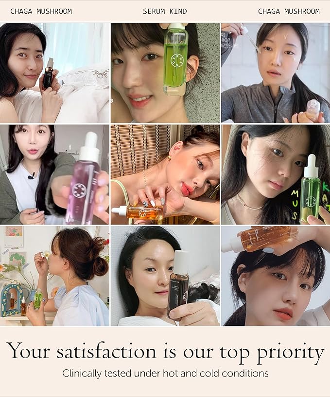 SERUMKIND Chaga Mushroom Serum for Korean Face Skincare - Beta Glucan Extract - Nourishing & Hydrating - Provides Deep Hydration for Extremely Dry Skin - Vegan & Cruelty-Free – 1.01 fl.oz.-GlimoraGlow