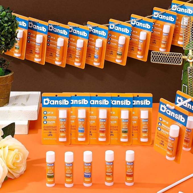 10 Pcs Sunscreen Lip Balms Bulk SPF 30 Lip Balms Stick with Sunscreen Employee Staff Appreciation Gifts Bulk Team Coworkers Christmas Party Gifts for Outdoor Travel Beach-GlimoraGlow