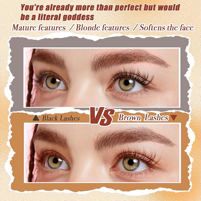 Lash Clusters - Dark Brown Lashes 360PCS Natural Wispy Fluffy Eyelash Clusters 8-16 MM Eyelash Extensions D Curl Faux Mink Lash Extensions DIY at Home-GlimoraGlow