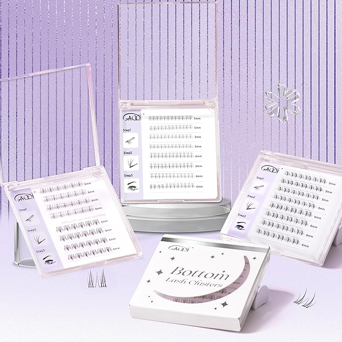 GAQQI Bottom Lash Clusters Natural Bottom Lashes Clear Band, DIY Lash Extensions Lower Lashes, Soft & Comfortable Thin Band Bottom Eyelashes Wispy Daily Style 5mm+6mm 48pcs(B10)-GlimoraGlow