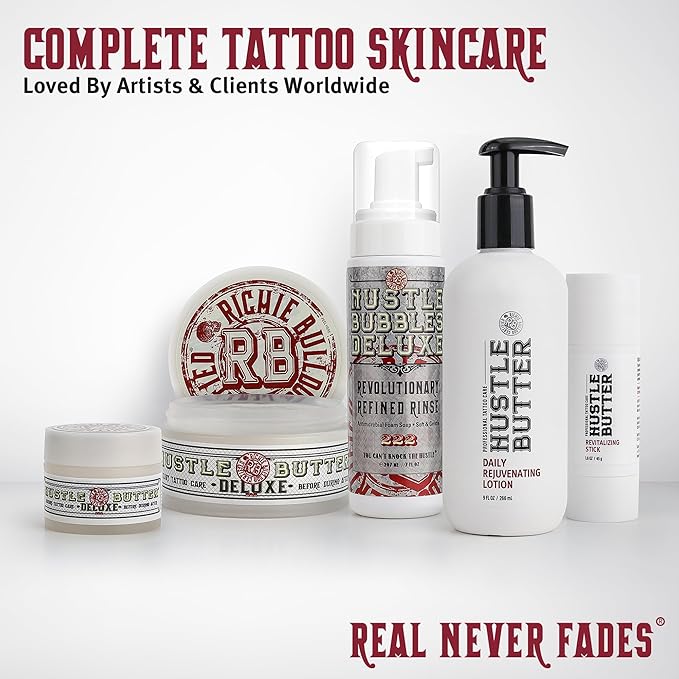 Hustle Butter Tattoo Aftercare - Daily Moisturizing Lotion - Naturally Derived Vegan Cruelty Free - Everyday All Over Use for Tattoos - 9 fl oz-GlimoraGlow