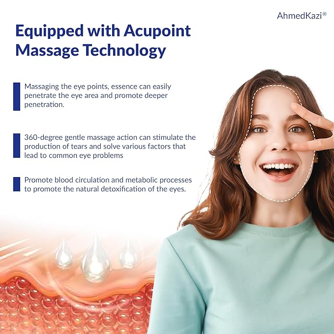 5% Caffeine Eye Serum and Under Eye Roller Cream with 360° Massage Ball for Dark Circles and Puffiness | Under Eye Bags Reduce Wrinkles & Fine Lines | Suitable for All Skin Types | Aloe Scented-GlimoraGlow