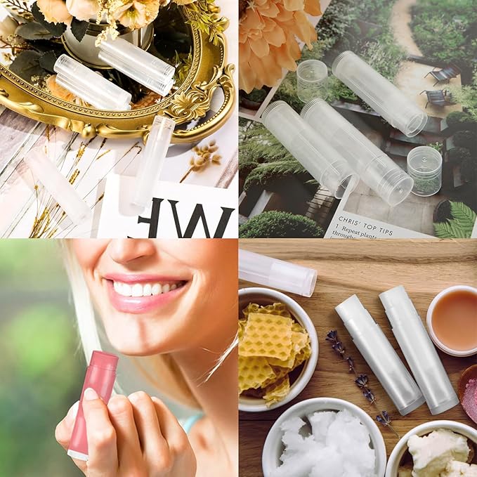 200PCS Lip Balm Tubes with Caps, Clear Lip Balm Tubes Empty Chapstick Tubes Empty Bulk for DIY Lipstick Homemade 3/16 Oz (5.5 ml)-GlimoraGlow