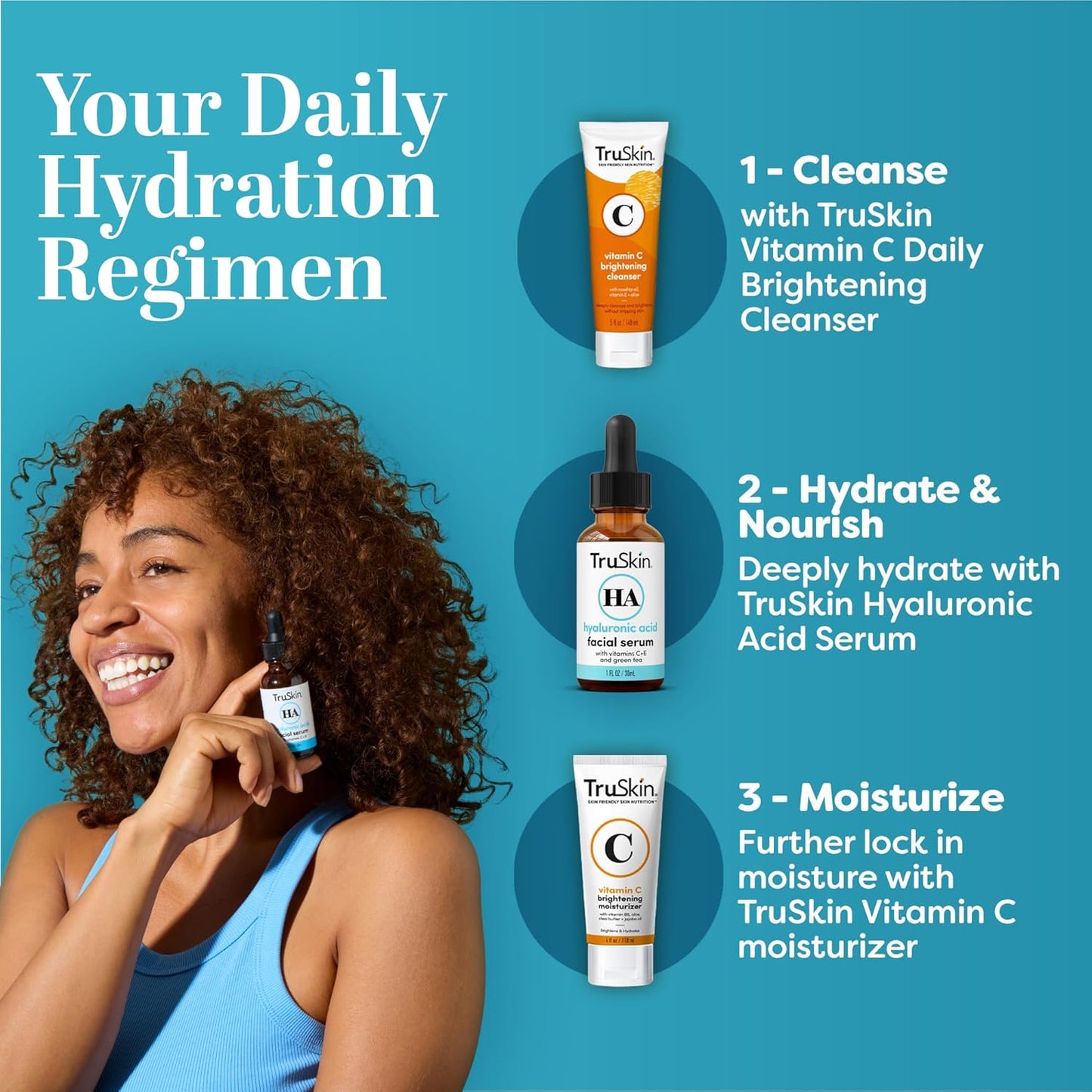 TruSkin Hyaluronic Acid Serum for Face + 7 Ultra Hydrating Ingredients – Best Face Serum for Moisturizing, Visibly Plumping Skin & Smoothing the Look of Fine Lines, 1 fl oz-GlimoraGlow