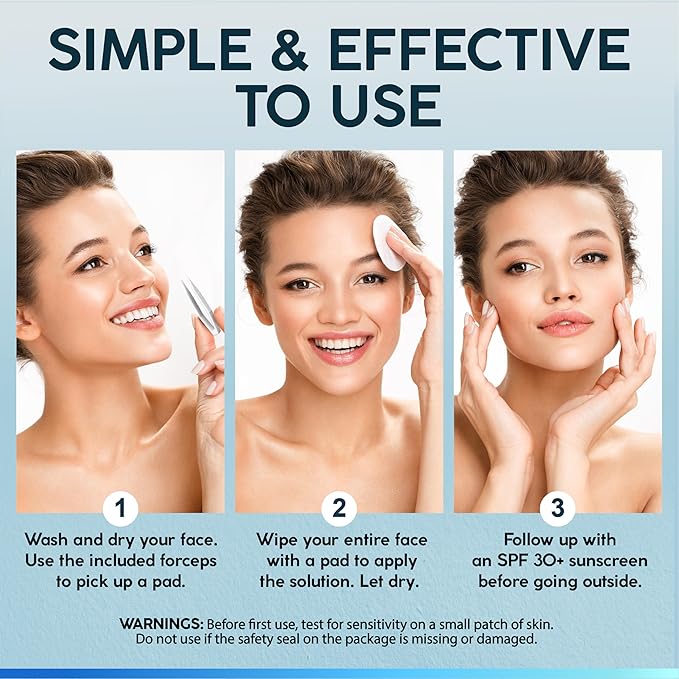 NUVADERMIS 35% Glycolic Acid Peel Pads – Exfoliating Facial Resurfacing for Blackheads, Dark Spots, and Acne – Safe for Sensitive Skin – 60 Double-Sided Pads-GlimoraGlow