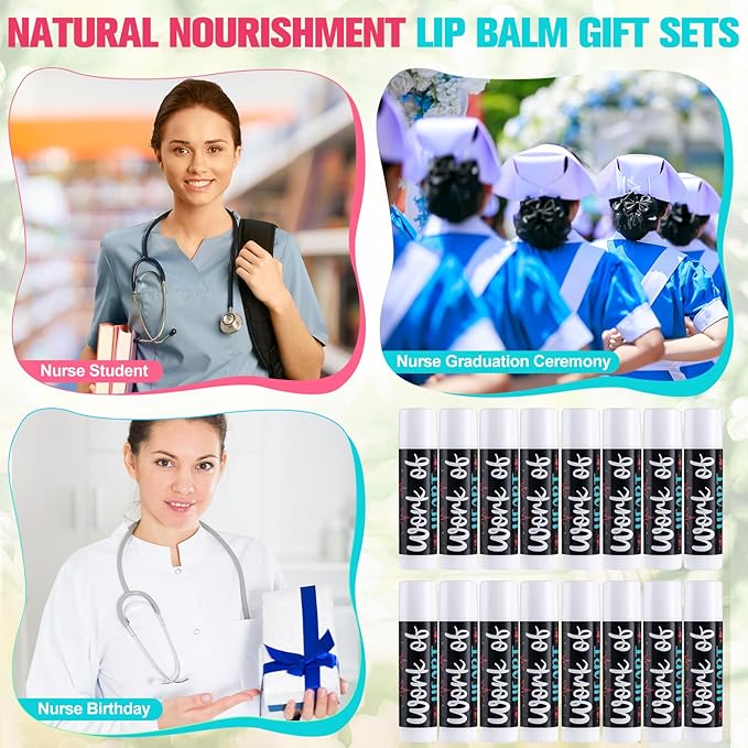 24 Pcs Nurse Appreciation Gifts Bulk Lip Balm Bulk for Women Nurses Thank You Gifts Honey Flavor Lip Balm Nursing Doctor Gifts for Nurse Week Graduation-GlimoraGlow