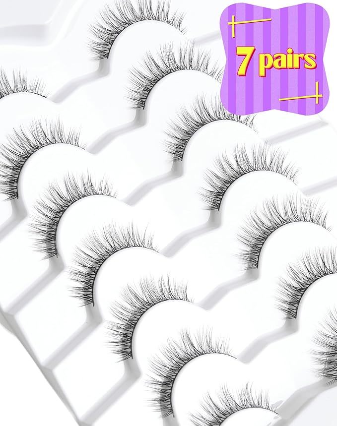 Onlyall Lashes Mink False Eyelashes Natural Wispy Lashes Soft Faux Mink Lashes Fluffy False Lashes DK72-GlimoraGlow