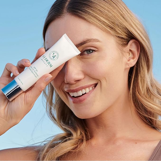 VI Derm SPF 50 Daily UV Defense Sunscreen - Broad Spectrum Sunblock for Face & Body - Lightweight, Oil-Free, Fast-Absorbing Skincare Protector - Clean, Non-Greasy Formula - Fragrance Free, 2 Fl Oz-GlimoraGlow