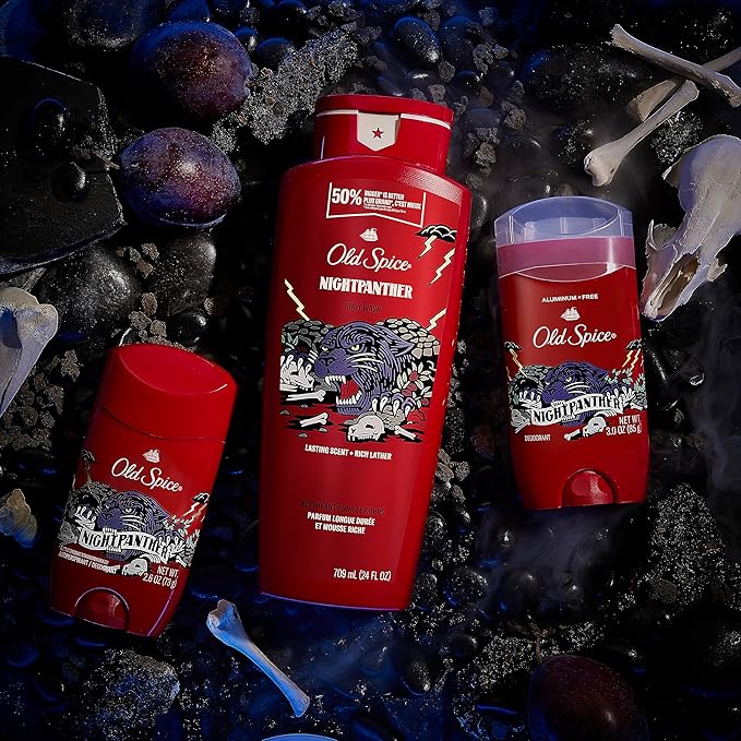 Old Spice Body Wash for Men, NightPanther, 24/7 Shower Freshness, 24 fl oz (Pack of 4)-GlimoraGlow