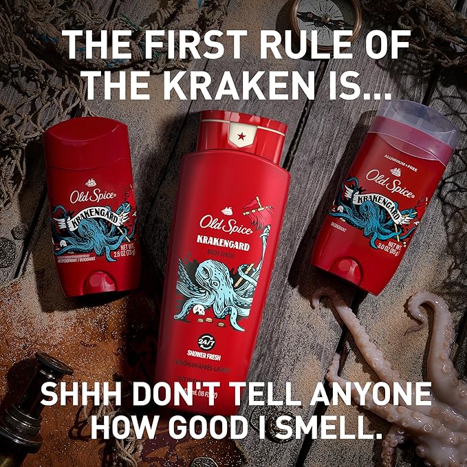 Old Spice Body Wash for Men, Krakengard, Long Lasting Lather, 24 FL OZ (Pack of 4)-GlimoraGlow