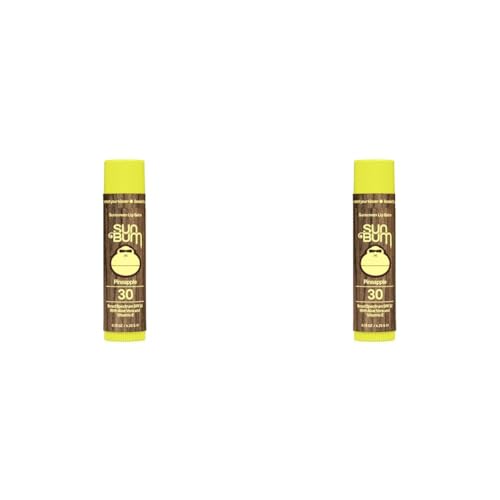 Sun Bum SPF 30 Sunscreen Lip Balm | Vegan and Cruelty Free Broad Spectrum UVA/UVB Lip Care with Aloe and Vitamin E for Moisturized Lips | Pineapple Flavor |.15 oz (Pack of 2)-GlimoraGlow