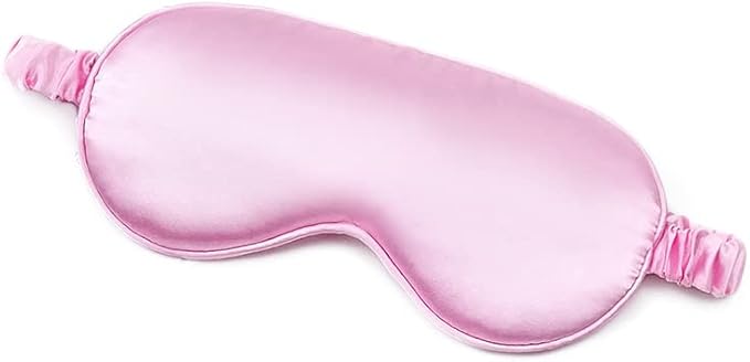 100% Natural Mulberry Soft Silk Sleep Mask, Light Blocking Eye Masks For Sleep, Night Blindfold Eye Mask Cover For Men And Women, Sleeping Night Mask For Travel (Pink)-GlimoraGlow