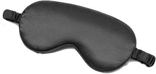 100% Natural Mulberry Soft Silk Sleep Mask, Light Blocking Eye Masks For Sleep, Night Blindfold Eye Mask Cover For Men And Women, Sleeping Night Mask For Travel (Black)-GlimoraGlow