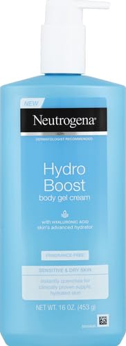 Neutrogena Hydro Boost Body Moisturizing Gel Cream with Hyaluronic Acid, Non-Greasy & Fast Absorbing, Lightweight Hydrating Body Lotion for Normal to Dry Skin, Fragrance-Free, 16 oz (Pack of 2)-GlimoraGlow