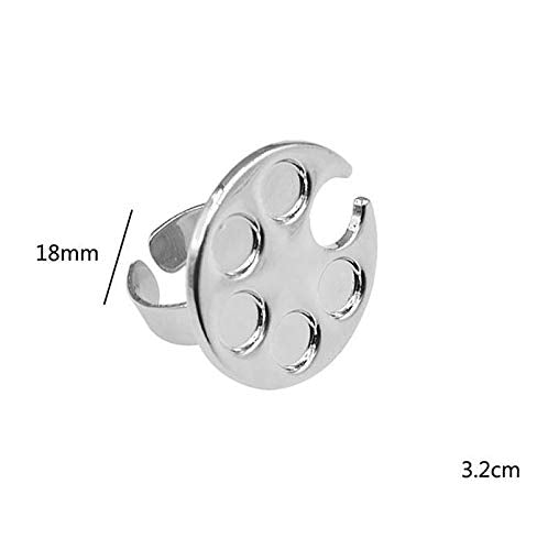 2 Pieces Nail Art Palette Finger Rings, Mini Polish Holder Drawing Color Palette, Nail Art Painting Gel Palette Manicure Tool, Cosmetic Artist Mixing Palette-GlimoraGlow
