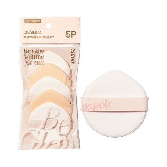 Espoir New Air Puff Volume 5ea| Flawless Face Makeup Fast and Easily | Makeup Sponge Applicator Air Cushion Powder Puff for Liquid Foundation, Cream, Concealer | Korean Base Makeup Tools-GlimoraGlow