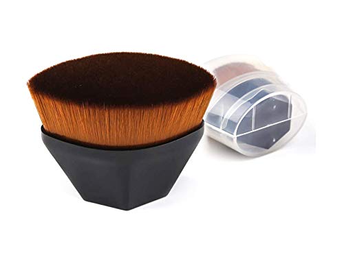 Foundation Makeup Brush Fast Flawless Application Blusher Liquid Cream Powder Cosmetic Body Blending Tool, Black-GlimoraGlow