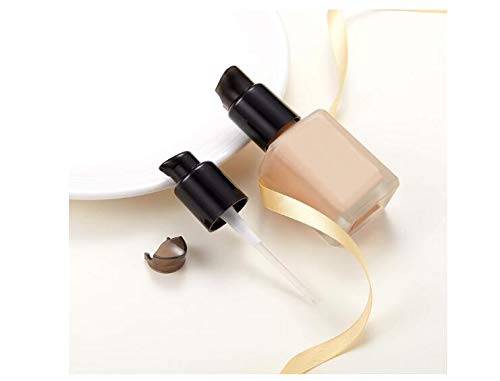 10PCS 410/20mm Plastic Replacement Pump Top Head Cosmetic Liquid Foundation Makeup Pump Replacement with Rotate Lock and Cover for Foundation Lotion Essence (Black)-GlimoraGlow