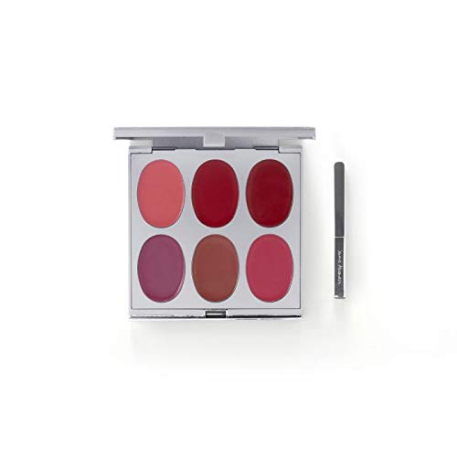 Jerome Alexander New Again Lipstick Palette & Retractable Brush, 6 Hot-Poured, Buildable & Blendable Smooth Matte Shades (Hot Colors)-GlimoraGlow