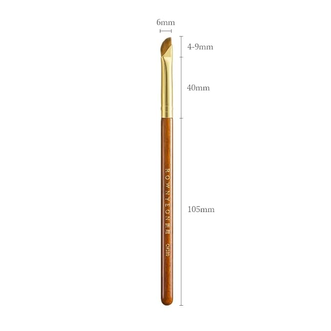 Desert Oak Series Precision Angled Eyeliner Brush - Ultra-Fine Nylon Bristles for Razor-Sharp Gel/Liquid/Powder Lines, Detail Work & Tightlining, Bubinga Handle & Brass Ferrule (CM 181)-GlimoraGlow