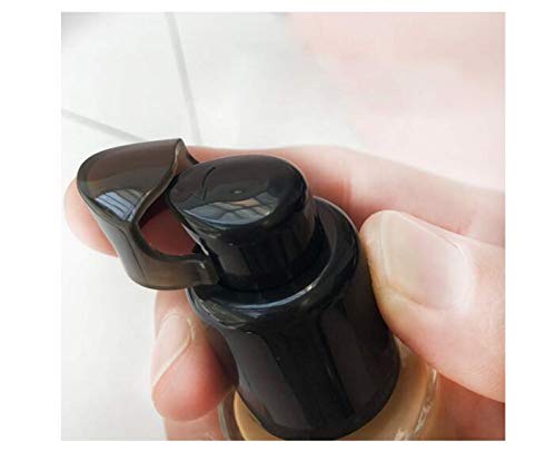 10PCS 410/20mm Plastic Replacement Pump Top Head Cosmetic Liquid Foundation Makeup Pump Replacement with Rotate Lock and Cover for Foundation Lotion Essence (Black)-GlimoraGlow