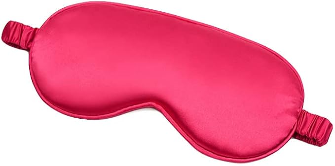 100% Natural Mulberry Soft Silk Sleep Mask, Light Blocking Eye Masks For Sleep, Night Blindfold Eye Mask Cover For Men And Women, Sleeping Night Mask For Travel (Red)-GlimoraGlow