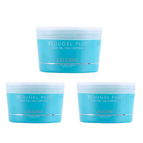 L’EUDINE Redugel Plus Skin Tightening Cream – Pack of 3 – 8oz Anti Cellulite Cream with Mint Oil, Field Horsetail, Marine Algae, Maca Extract – Powerful Non-Greasy Formula – Firming and Toned Skin-GlimoraGlow