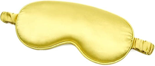 100% Natural Mulberry Soft Silk Sleep Mask, Light Blocking Eye Masks for Sleep, Night Blindfold Eye Mask Cover for Men and Women, Sleeping Night Mask for Travel (Gold)-GlimoraGlow