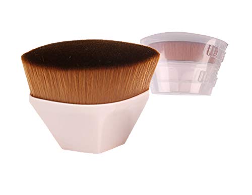 Foundation Makeup Brush Fast Flawless Application Blusher Liquid Cream Powder Cosmetic Body Blending Tool, Pink-GlimoraGlow