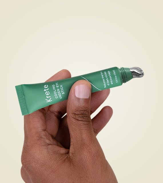 KRETE Cooling Under-Eye Stick with Liposomal Caffeine and Tripeptide-5 - Helps with Dark Circles and Puffiness, Vegan & Cruelty-Free, 15ml-GlimoraGlow