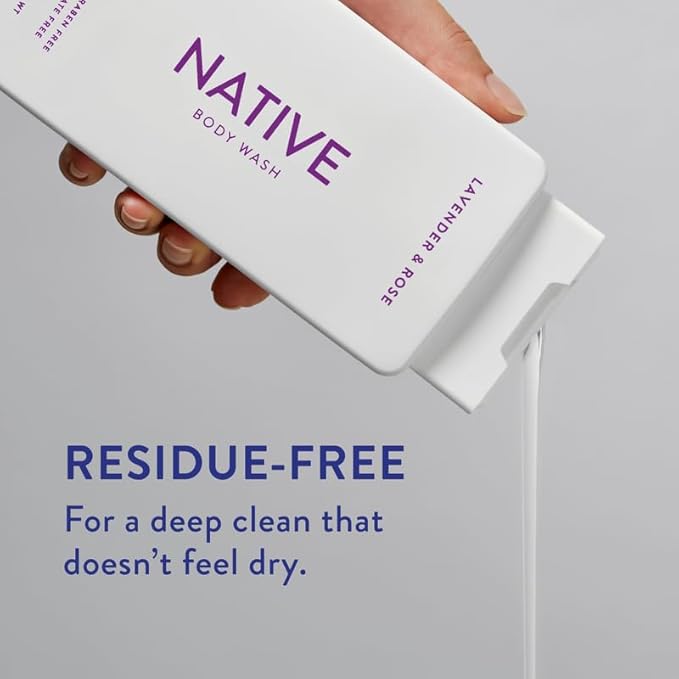 Native Body Wash Contains Naturally Derived Ingredients | For Women & Men, Sulfate, Paraben, & Dye Free Leaving Skin Soft and Hydrated | Lavender & Rose 18 oz - 2 Pk-GlimoraGlow