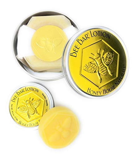 Bee Bar Honey House Naturals Duo – Vanilla - Small 6 Ounce and Large 2 Ounce– All Natural Ultra Moisturizing Lotion Bar Infused with Essential Oils and Butters – Made in USA-GlimoraGlow