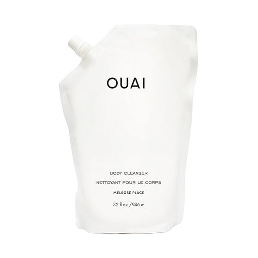 OUAI Body Cleanser Refill, Melrose Place - Foaming Body Wash with Jojoba Oil and Rosehip Oil to Hydrate, Nurture, Balance and Soften Skin - Paraben, Phthalate and Sulfate Free Skin Care - 32 Oz-GlimoraGlow