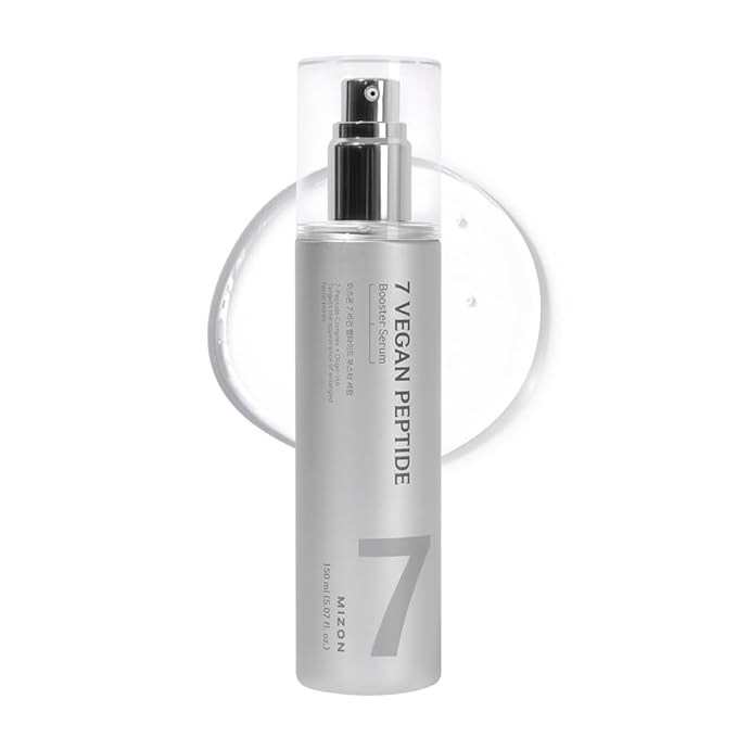 MIZON 7 Vegan Peptide Booster Serum Korean Anti-Aging Face Serum with Niacinamide & Hyaluronic Acid Hydrating Firming & Smoothing Skincare for Fine Lines & Skin Repair – 5.07 fl oz-GlimoraGlow