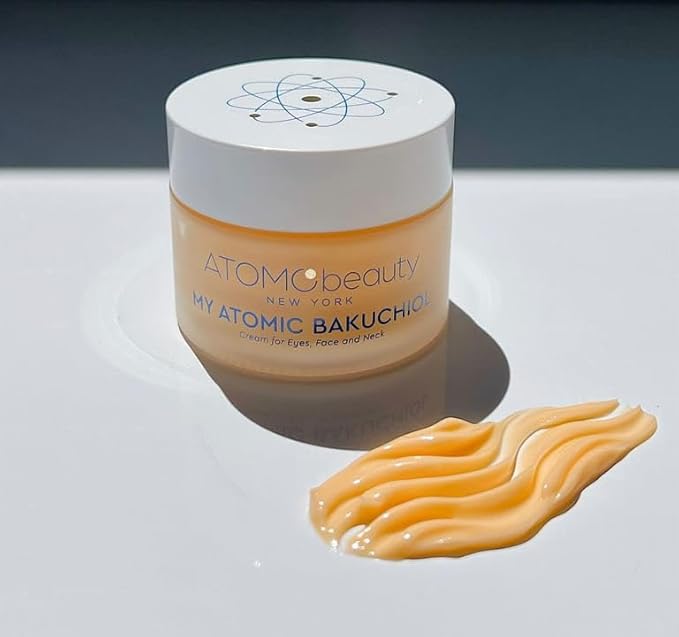 MY ATOMIC BAKUCHIOL Cream for Eyes, Face and Neck – Bakuchiol + Purified Quinoa Seed Polysaccharides | Anti-Aging, Lifting & Brightening | Retinol Alternative | Vegan & Dermatologically Tested – 45ml-GlimoraGlow