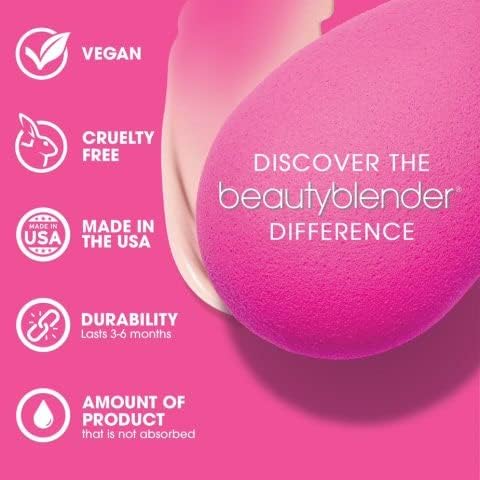 Beautyblender® | Nova Beauty Blender Makeup Sponge, Super-Soft Foam Easily Blends Foundations, Powders & Creams, Made in USA, Reusable, Washable, Streak Free Application, Vegan, Cruelty Free-GlimoraGlow