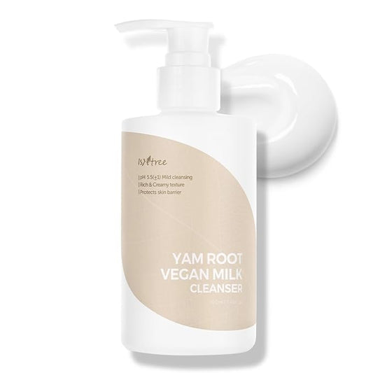 IsNtree Yam Root Vegan Milk Cleanser 220ml, 7.43 fl.oz | Korean Facial Cleanser for Sensitive Skin | Rich & Creamy Texture | Hydrating & Mild | Vegan & Cruelty-Free Skincare-GlimoraGlow