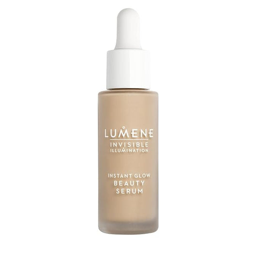 Lumene Invisible Illumination Instant Beauty Glow Serum - Sheer-Coverage Face Makeup + Brightening Serum - Infused with Nordic Algae and Vitamin E for Instant Radiance - Universal Medium (30ml)-GlimoraGlow