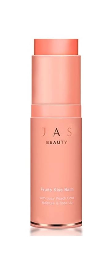 JAS 3-in-1 Eye, Cheek, Lip Glow Up Fruits Kiss Stick Multi Balm 10g, Hypoallergenic, Peach Coral, Oil Free, Portable Size, Multi usable,Sebum Care-GlimoraGlow