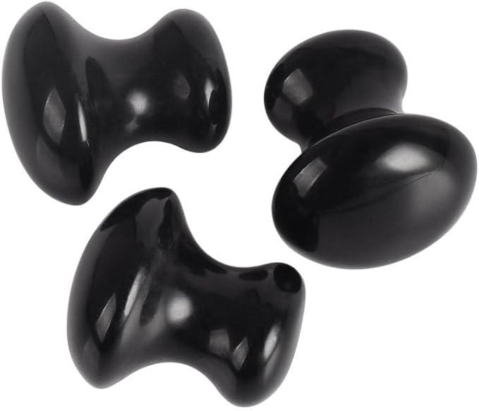 1 Pc Mushroom Jade Gua Sha Facial Tools, Jade Roller Guasha Massage Black Jade Stone Mushroom Shaped Face Lift Remove Wrinkles Massager for Women Spa, Gua Sha Massage Knobs for Body Relaxing-GlimoraGlow