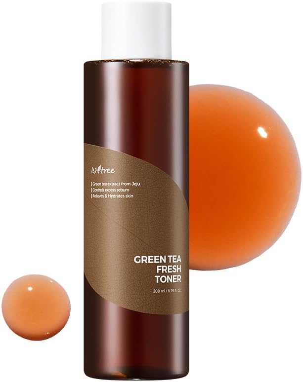 ISNTREE Green Tea Fresh Toner 200ml, 6.76 fl.oz | Korean Skincare | Toner for Oily Skin | Sebum Control | Hydrating and Refreshing-GlimoraGlow