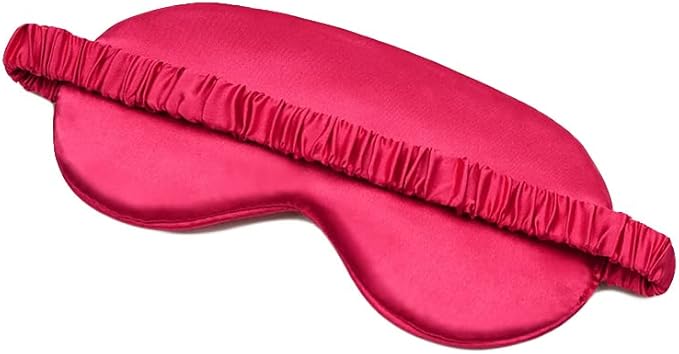 100% Natural Mulberry Soft Silk Sleep Mask, Light Blocking Eye Masks For Sleep, Night Blindfold Eye Mask Cover For Men And Women, Sleeping Night Mask For Travel (Red)-GlimoraGlow