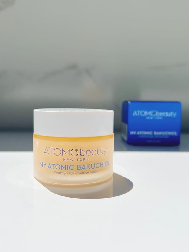 MY ATOMIC BAKUCHIOL Cream for Eyes, Face and Neck – Bakuchiol + Purified Quinoa Seed Polysaccharides | Anti-Aging, Lifting & Brightening | Retinol Alternative | Vegan & Dermatologically Tested – 45ml-GlimoraGlow