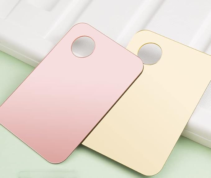 2 Pack Makeup Palette with Spatula,Acrylic Cosmetic Nail-art Artist Mixing Palette for Mixing Foundation Nail Art Eye Shadow Palette-GlimoraGlow